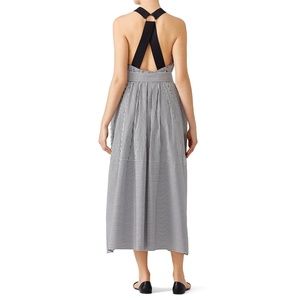 Tibi Stripe Shirting Tie Back Dress